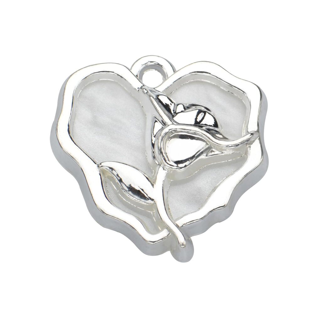 6043 Pack of 20 Colored Rose Charms Hollowed Resin Shell Heart Pendants